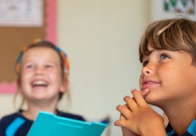 Children laughing and having fun while learning.
