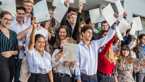 Sixth Form Students celebrating exam results