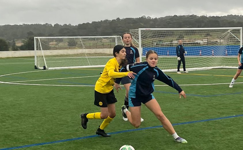BVB football girl tacking BIC girl on the pitch